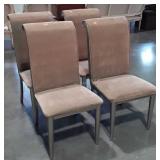 Set of 4 Dining Chairs, metal framed with