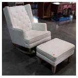 Wingback Rocking Chair with matching Ottoman,