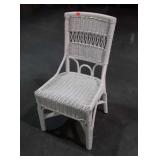Wicker Sunroom Side Chair, white color natural