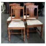 Set of four dining chairs with turned legs,
