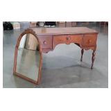 Dressing Vanity with Mirror, 3 Drawer Front Table