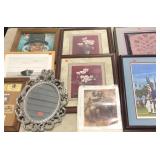 Huge wall art group, prints, mirrors, maps,