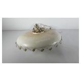 Vintage ceiling light fixture, metal with leaf