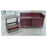 Two pc Home Furnishings Lot, magazine side Stand,