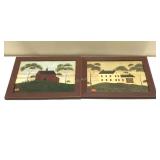 Pair of folk art prints by Warren Kimble in