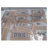 12 foreign bank notes in plastic protectors