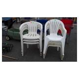 Nine Poly outdoor Chairs, just need cleaned