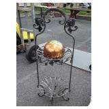 Gardeners Decor, iron works stand with ball decor