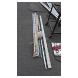 Hardware lot, shelving brackets, wood dowels,