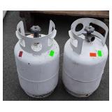 Two older smaller Propane tanks, camper types