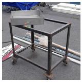 Steel framed shop stand on casters, 21x31x30"