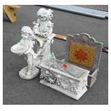 Gardners Decor, 2 girl figure Bird bath statues,
