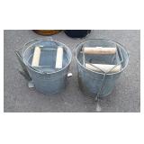 Two galvanized Mop Buckets with ringers