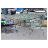 4pc outdoor Table Set. 42" table, 3 chairs,