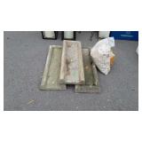 3 concrete Rain spout drains, plus partial bag of