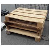 Four wood skids, nice condition heavy made,