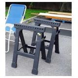 2 husky brand poly saw horses