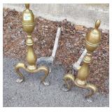 Set of brass Fireplace Andirons