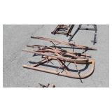 Snow Sled Runners, 2 sets of early wooden run