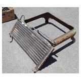 Metalware Lot, old wood stove footed base, copper