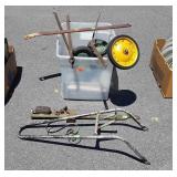 Unique Metal Wares Group, brass scale beam, bike