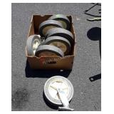 8-Warehouse Cart Wheels, 10" nylon, like new