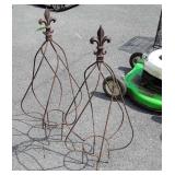 Pair of Iron Works Lawn Garden decor planters,
