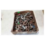 Flats of ironhooks, eyebolts and shackles.