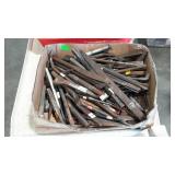 Flat full of  large drill bits and assorted