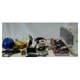 Flip top tote with hardware related items.