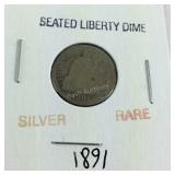 1891 seated liberty Dime