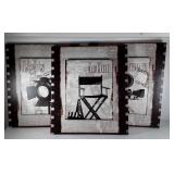 Movie room decor, three stretched canvas wall