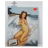 Metal pin-up style "Dukes Dolls" beach sign.