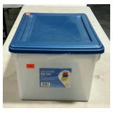 Stackable file box, with lid.