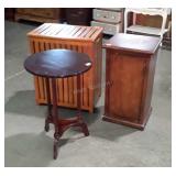 3pc Home Furnishings Lot. Clothes hamper, 16" drum