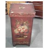 Decorative Painted Kitchen Trash Container Bin,