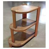 Oak Side Stand, 3 tier shelf, 21" high