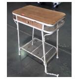 Vintage Serving Stand, metal with wire mesh