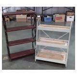 Two Shelves, one 3 tiered bin type trays, has