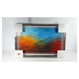 Abstract print with torn edges in shadowbox style