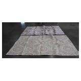 Two Area Room Rugs, 5x7ft, gold and gray tone