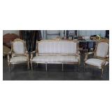 3pc Parlor Settee Set, 2 Captain