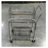 Two tiered wire cart, multi-purpose. 31"×19"×37".