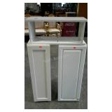 Three pieces of storage cabinets. Two unmatched