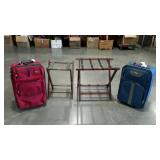 Luggage grouping. Two carry-on suxpze suitcases