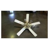 Five blade, 52" ceiling fan with 4 light fixture.