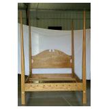 Oak four poster bed by THE WAY WE WERE. Full size