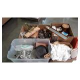 Lamp parts, hangers, books, kitchenwares,