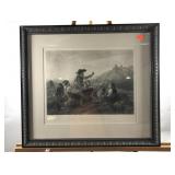 F. Hiddeman etching print, embossed signature,