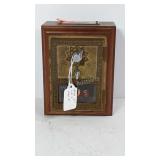 Old post office bank box. Has combination on the